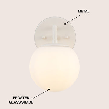 Louis Parisian Globe Metal/Frosted Glass Modern Contemporary LED Vanity
